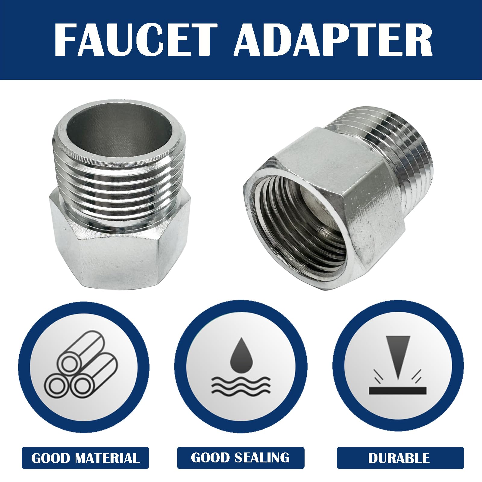 Faucet Socket Reducer Snapklik.com : 2Pcs Brass Faucet Adapter, G 1/2