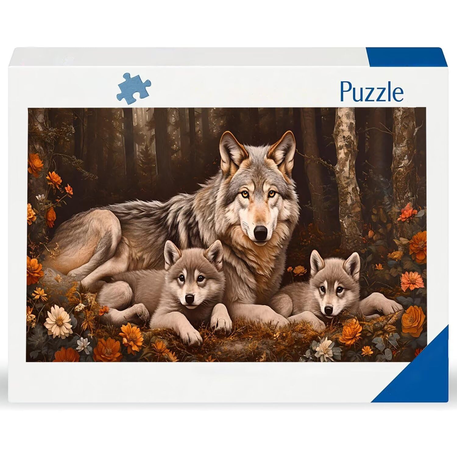 Puzzle para Adultos 1692 Piezas, Lobo del bosque Puzzle, Difícil, Desafiante, Rompecabezas Encajan Perfectamente, Letras en la Parte Posterior, sin Polvo, Regalo para Personas Mayores (179x31cm) v-807