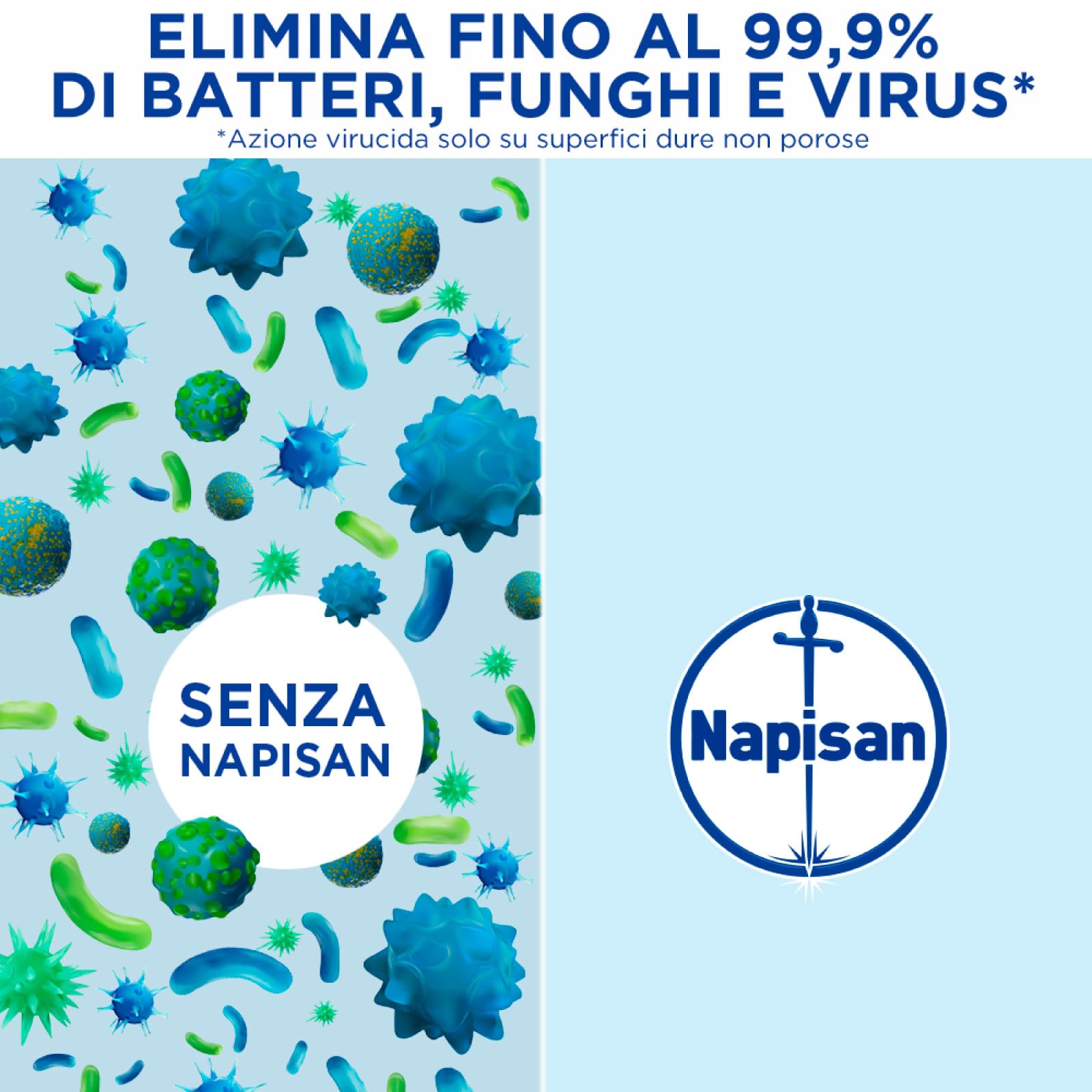 Napisan Spray Disinfettante Milleusi Fragranza Fresco Pulito per Tessuti e Superfici Elimina Batteri Funghi Virus Rimuove Cattivi Odori Ideale per Bagno Cucina Divani Materassi - 2 Flaconi da 400ml