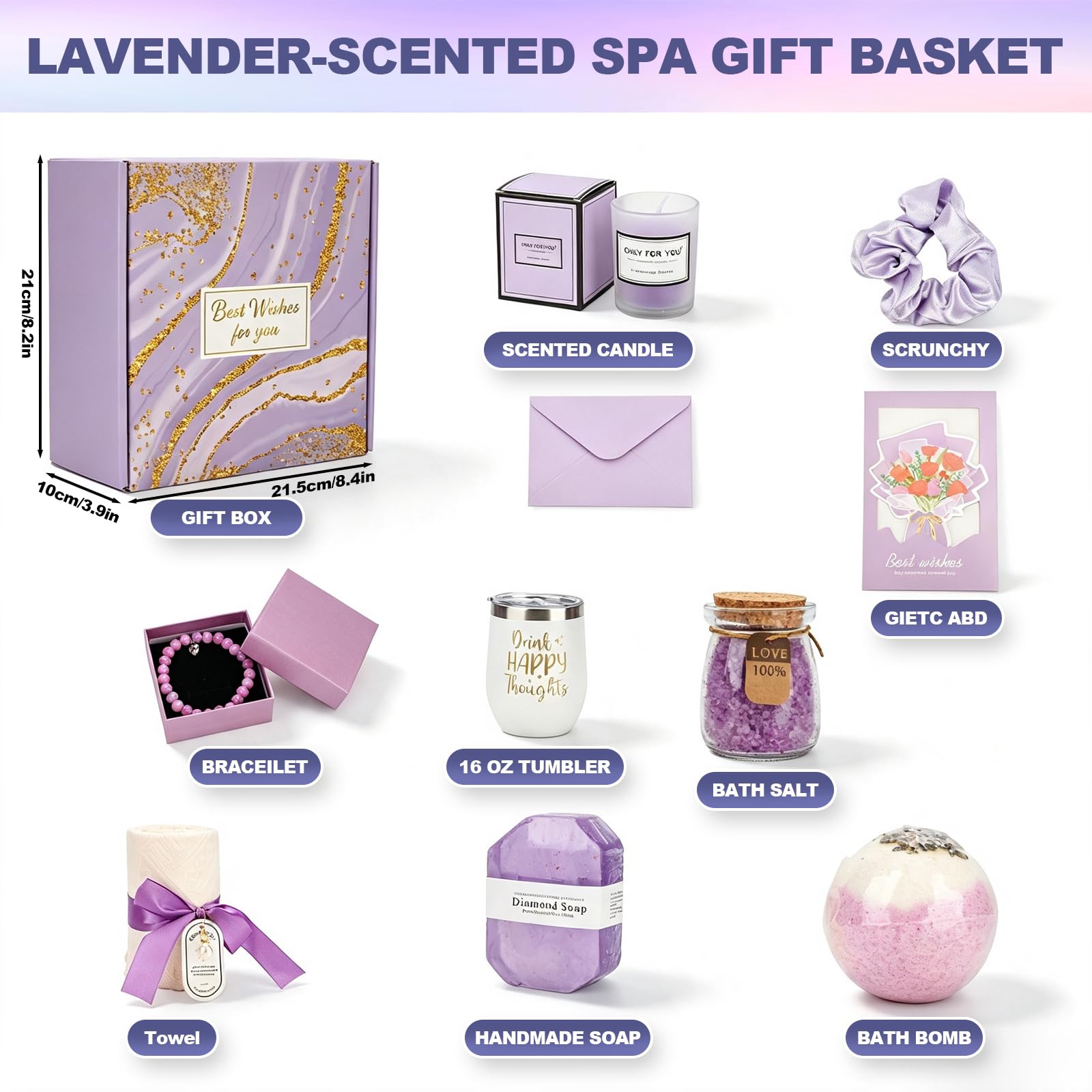 GAESHOW Cadeau femme anniversaire, 9 ensembles de bain spa pour elle