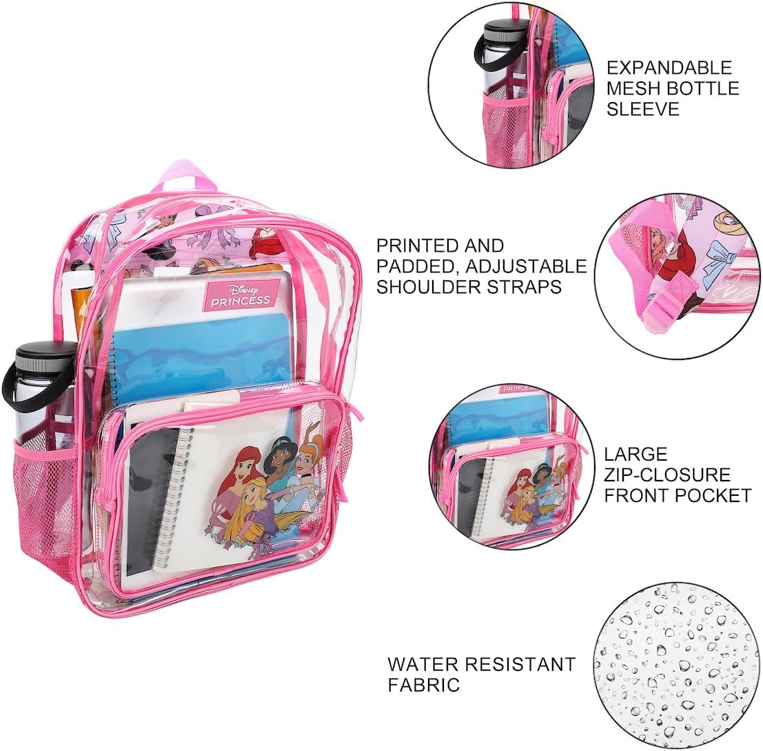 Disney Princesses Kids' Clear PVC 16" Backpack