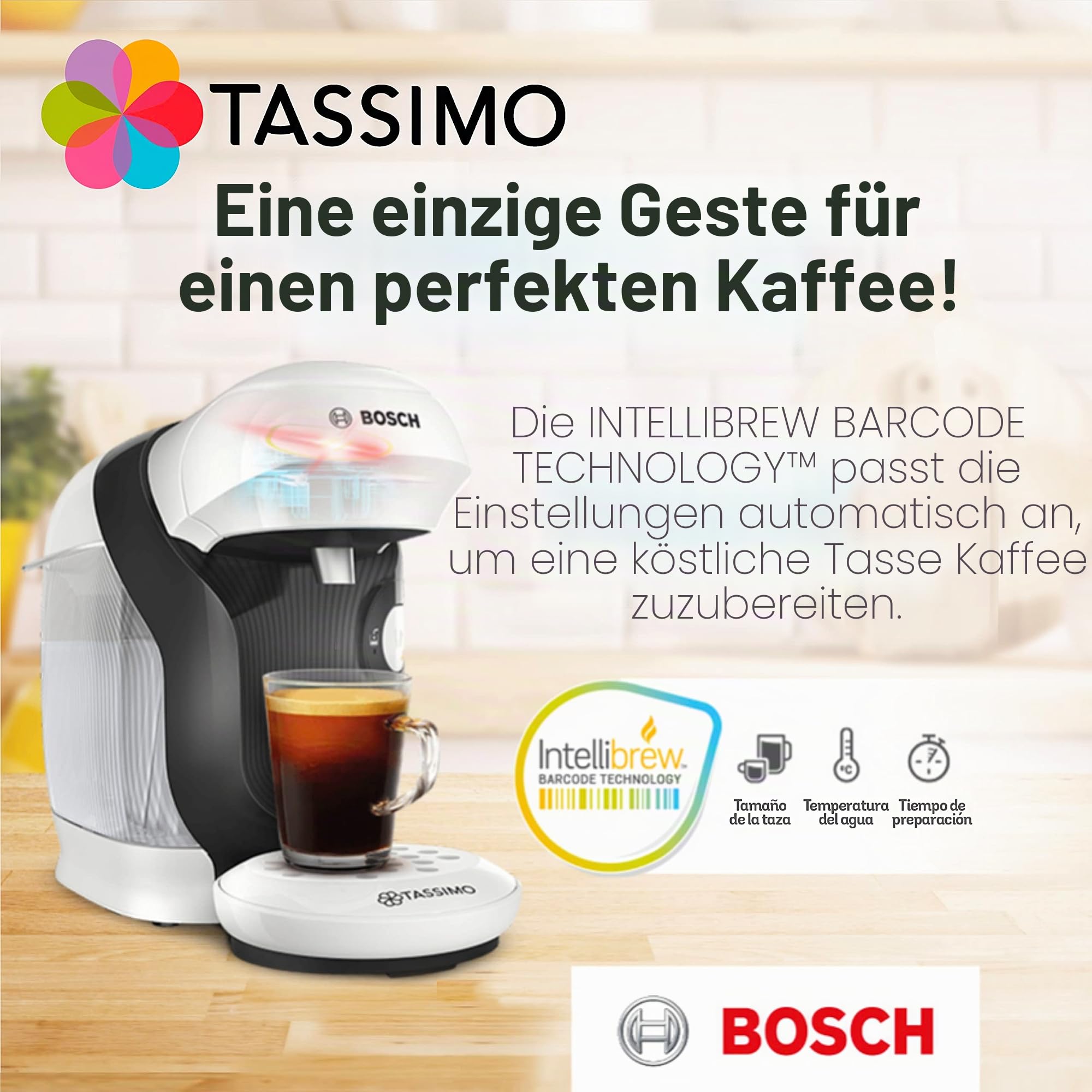 TASSIMO Marcilla Cafe Large Breakfast Kaffee Kapseln T Discs 5er Pack, 80 Getränke