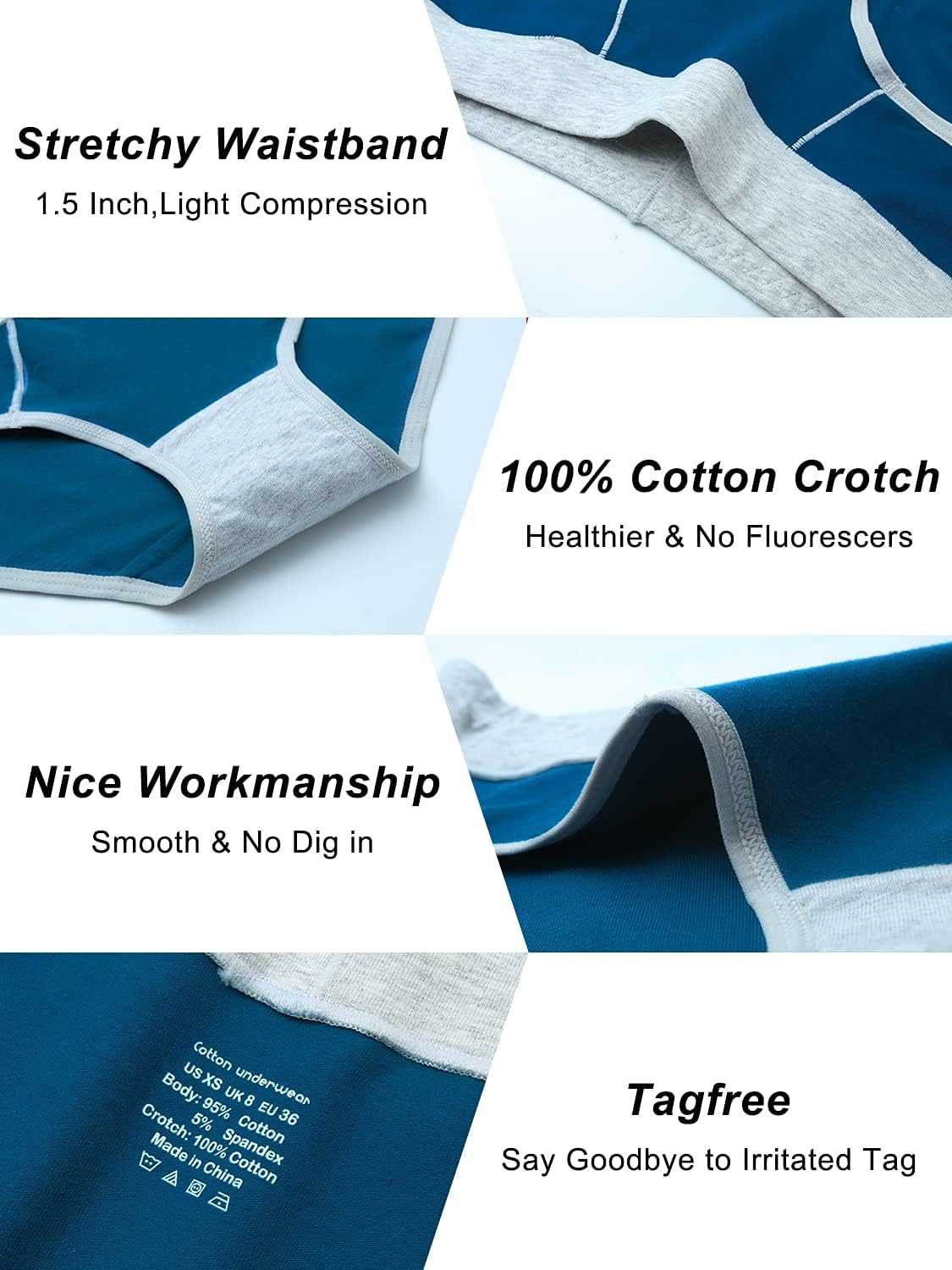 Cotton Underwear for Women Mid Rise Hipster Panties Full Briefs Stretchy Ladies Full Coverage Panties - Image 4