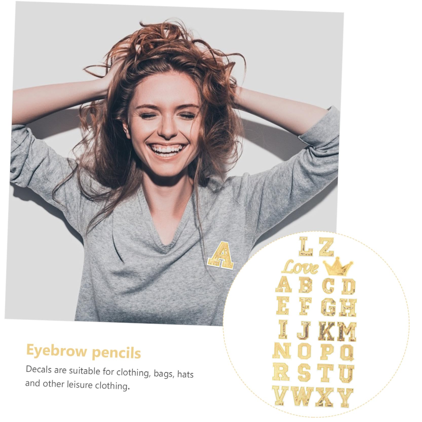 EXCEART 112pezzi Toppe Termoadesive Paillettes Oro Con Lettere Alfabeto Per Decorare Abbigliamento e Accessori Per e Riparazioni
