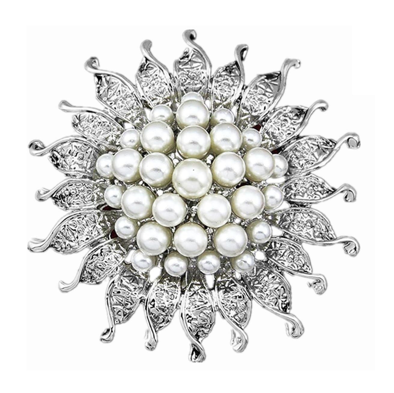 Via Mazzini Silver Plated Pearl Round Brooch Cum Saree Pin for Women and Girls (Brooch0529) 1 Pc (B0CGZSC1SN) Amazon Price History, Amazon Price Tracker