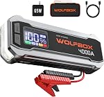 WOLFBOX 2000A Jump Starter, 12V Car Battery Booster Jump Starter(7L Gas 6L Diesel Engine), 44.4Wh Battery Booster Pack with LED Display, 30W Charger, Car Jump Starter with LED Light, Jumper Cables