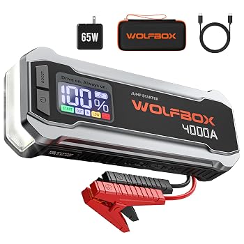 WOLFBOX 4000A Jump Starter,12V Car Battery Jumper