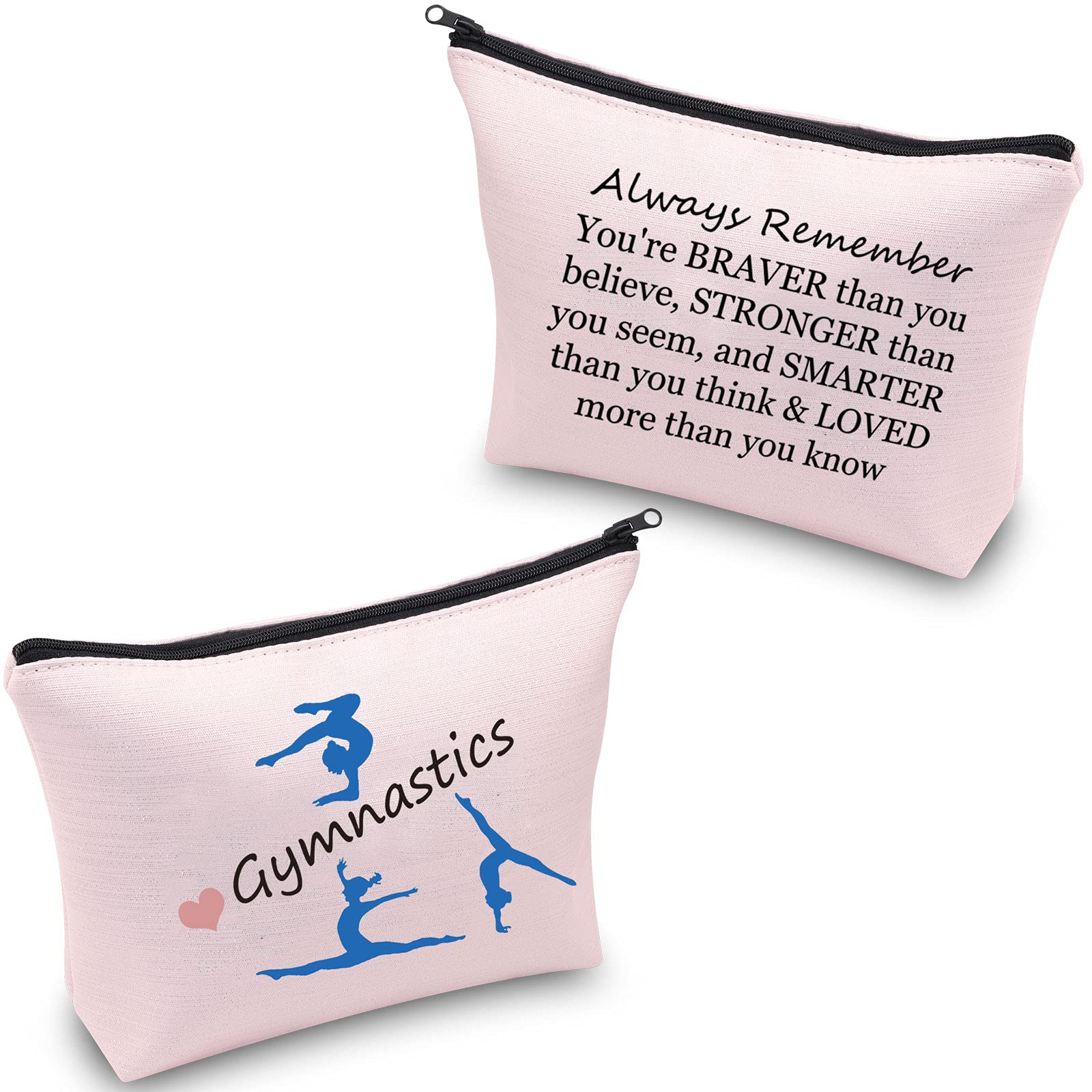 Gymnastics Gifts Gymnastics Makeup Bag Cosmetic Pouch Gymnasts Gifts for Girl Gymnastics Travel Bag Toiletry Bag Purse (Gymnastics Pink Bag) - Image 3