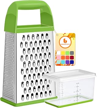 Cheese Grater With Container Box Grater Stainless Steel Kitchen Green
