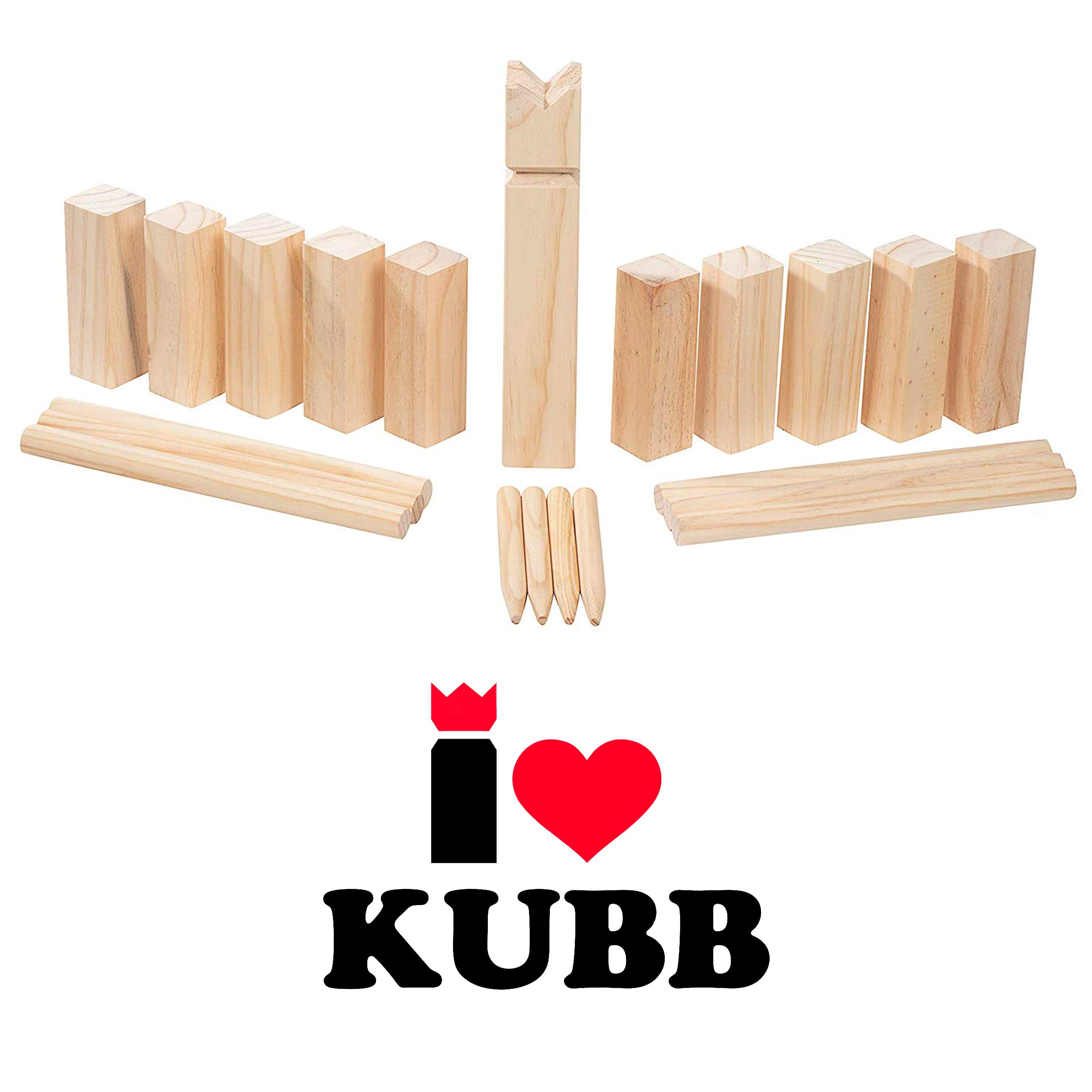 Jac Mok Kubb Set Di Giochi Vichinghi In Legno Duro, Giochi Da Lancio  KUBB All'aperto (Kubb Rosso, X X 30 Cm, King Size