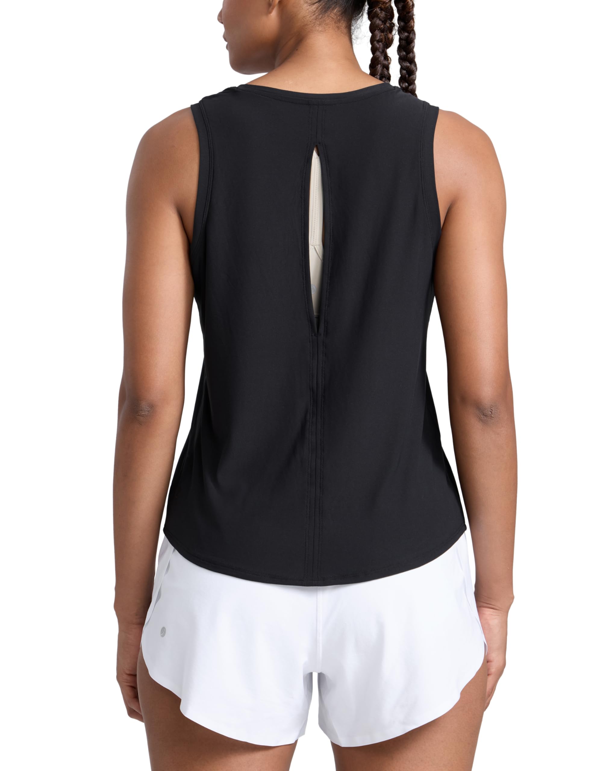 crz yoga Cloudweight Open Back Workout Tops for Women Lightweight High Neck Athletic Gym Tank Soft Running Sleeveless Shirts-picture-54