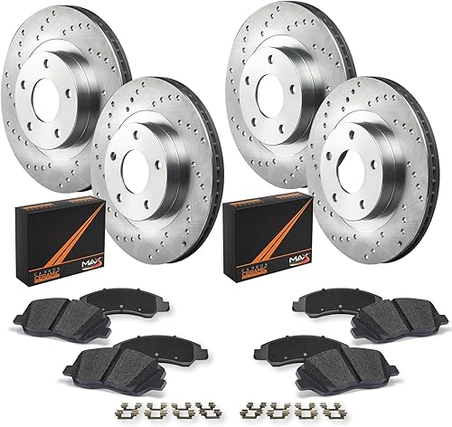 Max Advanced Brakes Kit de freno delantero y trasero para Chevy Equinox Captiva Sport Saturn Vue Pontiac Torrent 2007 2008 2009 repuesto rotores de