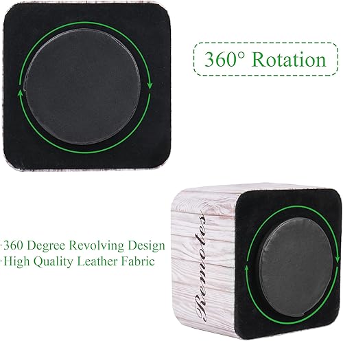 Miniatura 5 de Hennaja Organizador cuadrado de cuero para suministros de arte, soporte de control remoto con separadores extraíbles, soportes giratorios de 360,