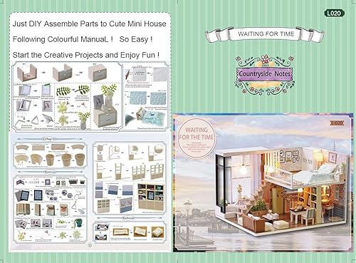 Miniatura 7 de Flever Kit de casa de muñecas en miniatura, habitación creativa con escena de apartamento tipo loft para regalo romántico de obras de arte (vida