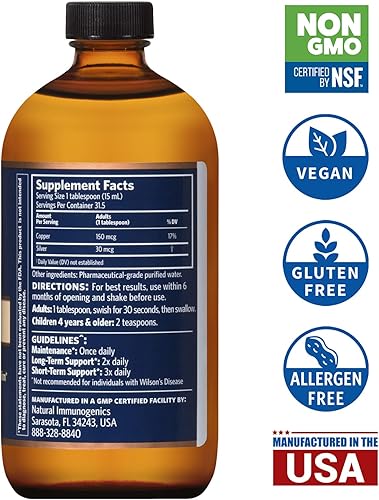 Miniatura 19 de Sovereign - Hidrosol de cobre bio-activo - Suplemento líquido de cobre biodisponible para adultos y niños con hidrosol plateado para cabello, piel