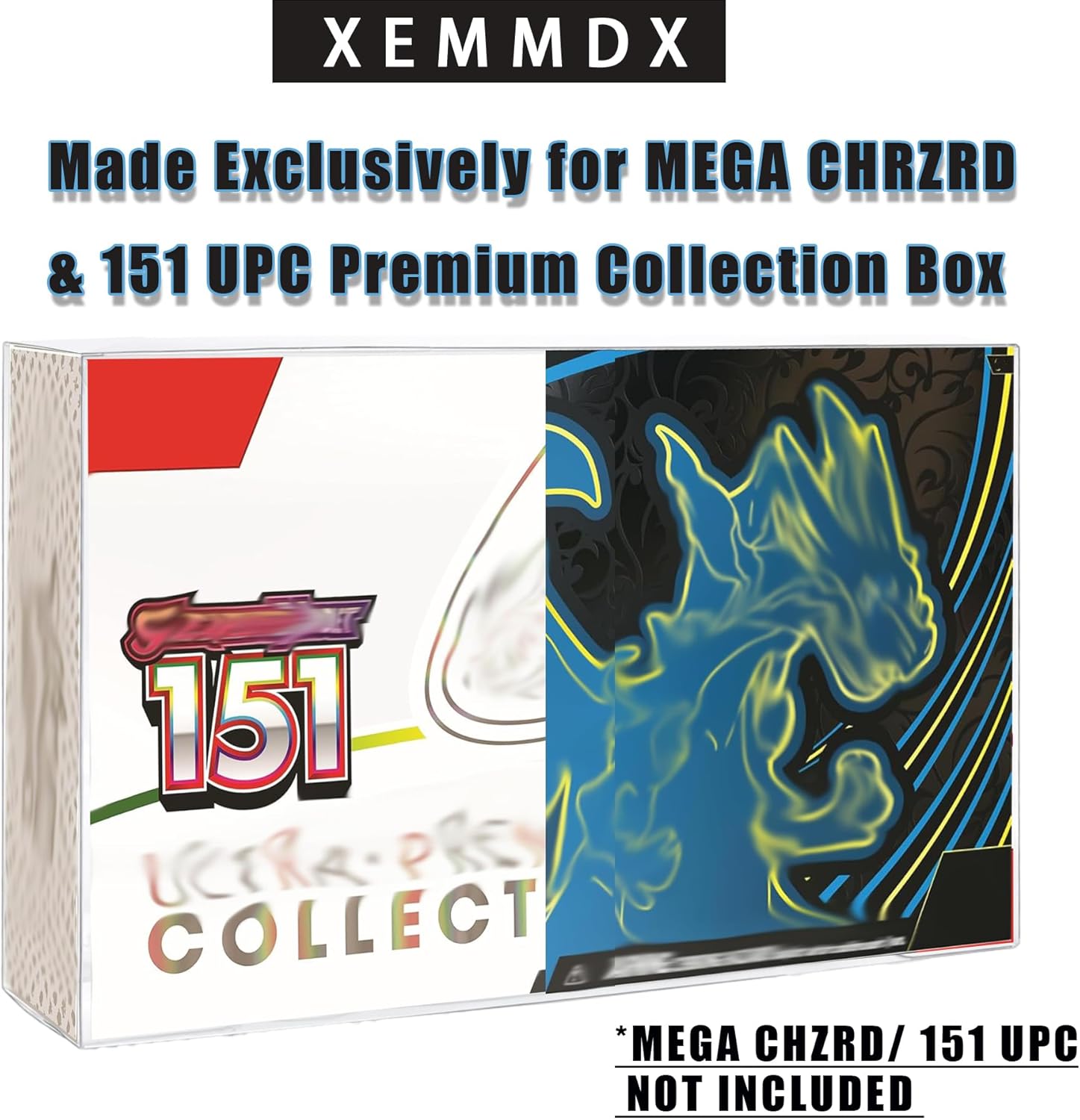 Protector Case for Mega CHARZRD X ex Ultra-Premium Collection UPC and 151 UPC, Clear Premium Collection Boxes for Displays or Storage (5pcs)