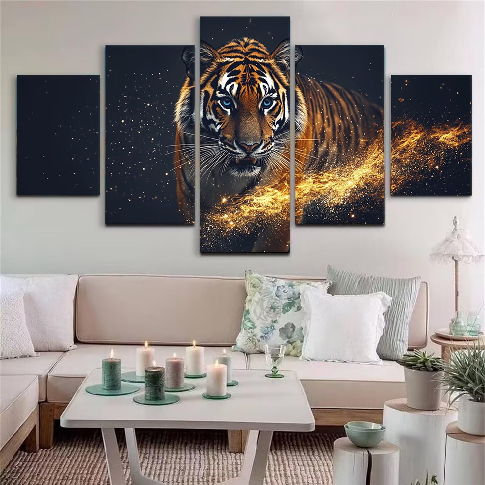 Diamond Painting Dream 5 sztuk tygrys diamentowy obraz dla dorosłych, 5D DIY pełne wiertło zestaw mozaiki diamentowej malowanie diamentowe aktywność ręczna dla dorosłych do dekoracji pokoju, prezent