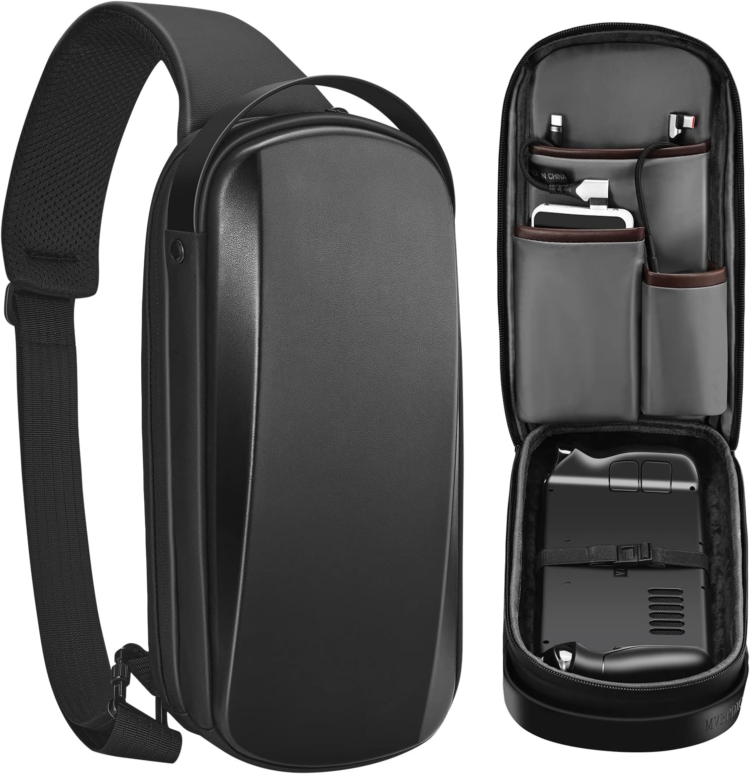 Carrying Case for Nintendo Switch 2/Steam Deck/Rog Ally, Shockproof Hard Shell Protective Shoulder Chest Backpack with Pockets Fit Console & Accessories for Daily Use, Travel