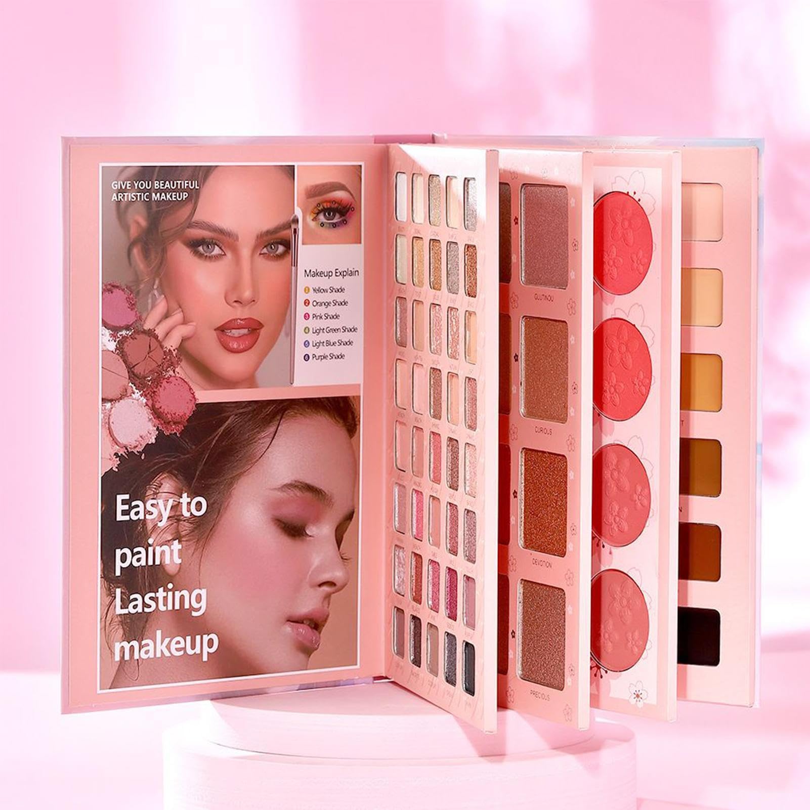 Palette Di Ombretti per Ombretti e Blush a Forma di Libro | Palette Viso Ed Occhi Per Spostamenti Quotidiani Appuntamenti Scuola Feste Fidanzata Moglie