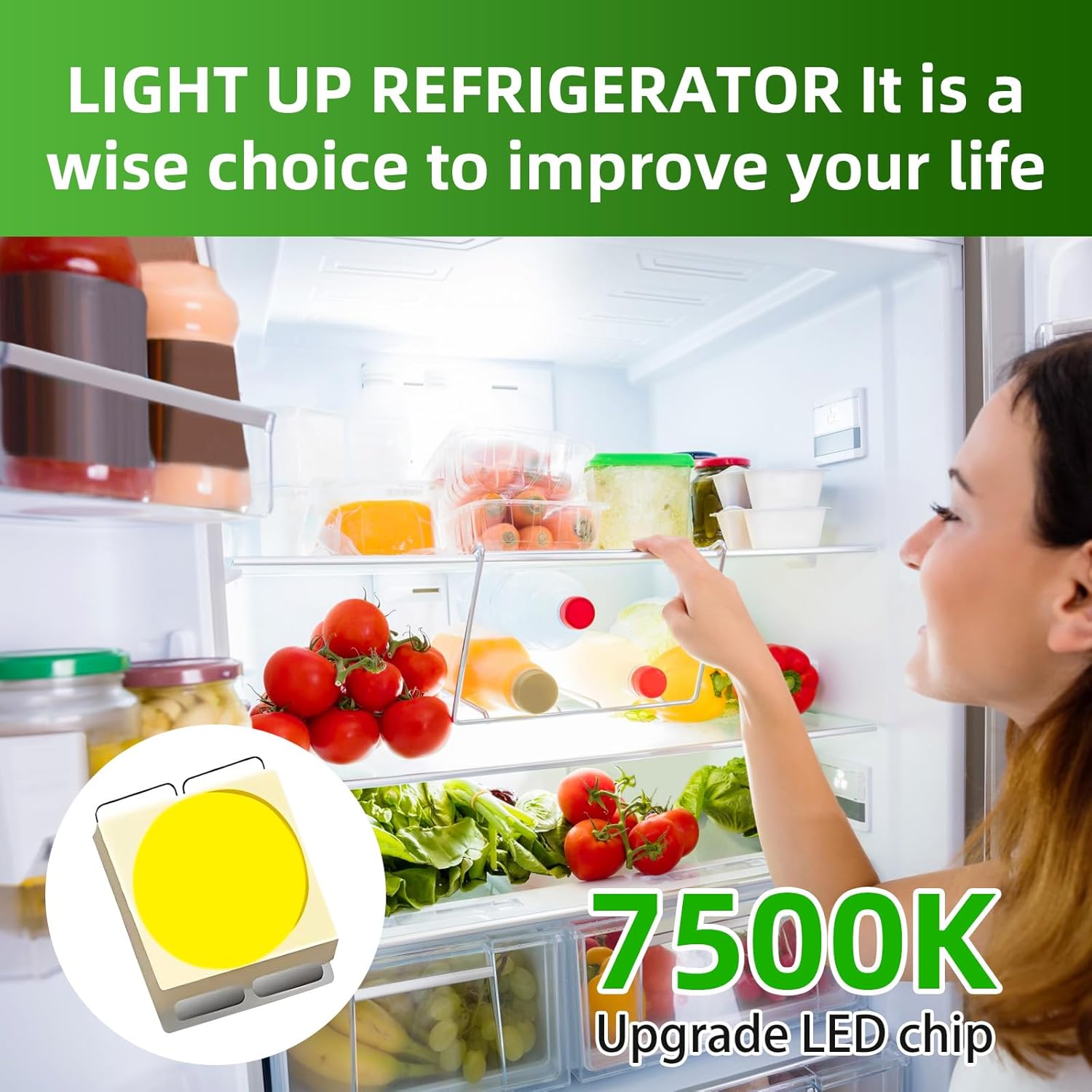 WR55X11132 WR55X25754 Led Refrigerator Bulb Light Replacement, For GE Refrigerator Replace WR55X30602 WR55X26486 PS4704284 3033142 EAP12172918 AP6261806 (6 PCS)