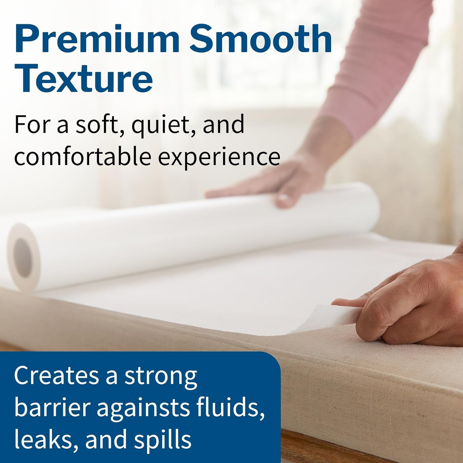 McKesson Medical Exam Table Paper Rolls [12 Rolls] – 18 in x 225 ft White Standard Smooth Disposable Bed Cover for Doctor, Spa, Diaper Changing, Waxing, Nursing, Chiropractor, Patternmaking, Tracing - Image 3