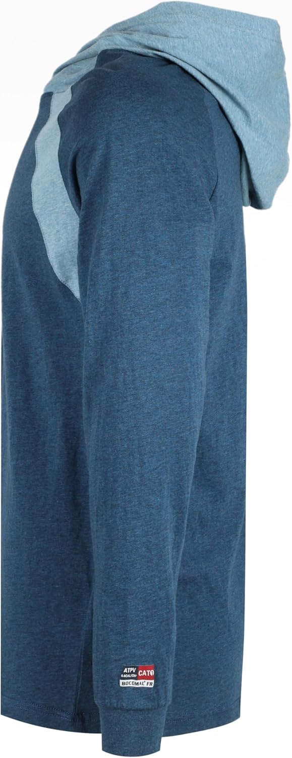 BOCOMAL FR Hooded T Shirts 4oz EX Lightweight Heather Series Flame Resistant NFPA2112 CAT1 Work Shirt Baselayer