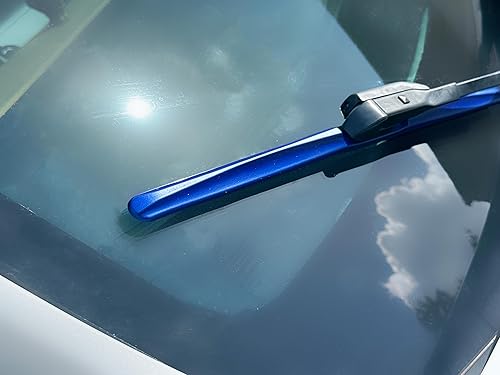 Miniatura 6 de Clix Wipers - Limpiaparabrisas automotriz de fibra de carbono azul - Limpiaparabrisas de repuesto universal con clip - Para todo tipo de clima -