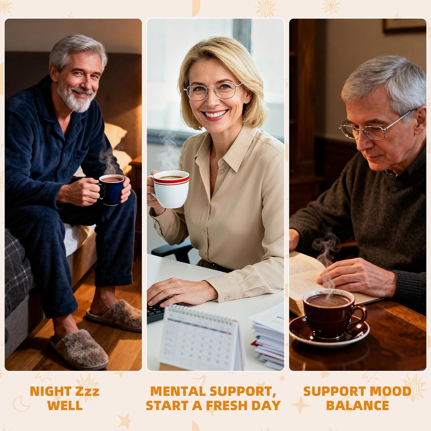 Nighttime Sleep Hot Cocoa with Magnesium: Mushroom Hot Chocolate Powder with Ashwaganda Lion's Mane Reishi Support Healthy Mood Sleep, Melatonin-Free Vegan Organic Non-GMO 20 Servings - Image 3