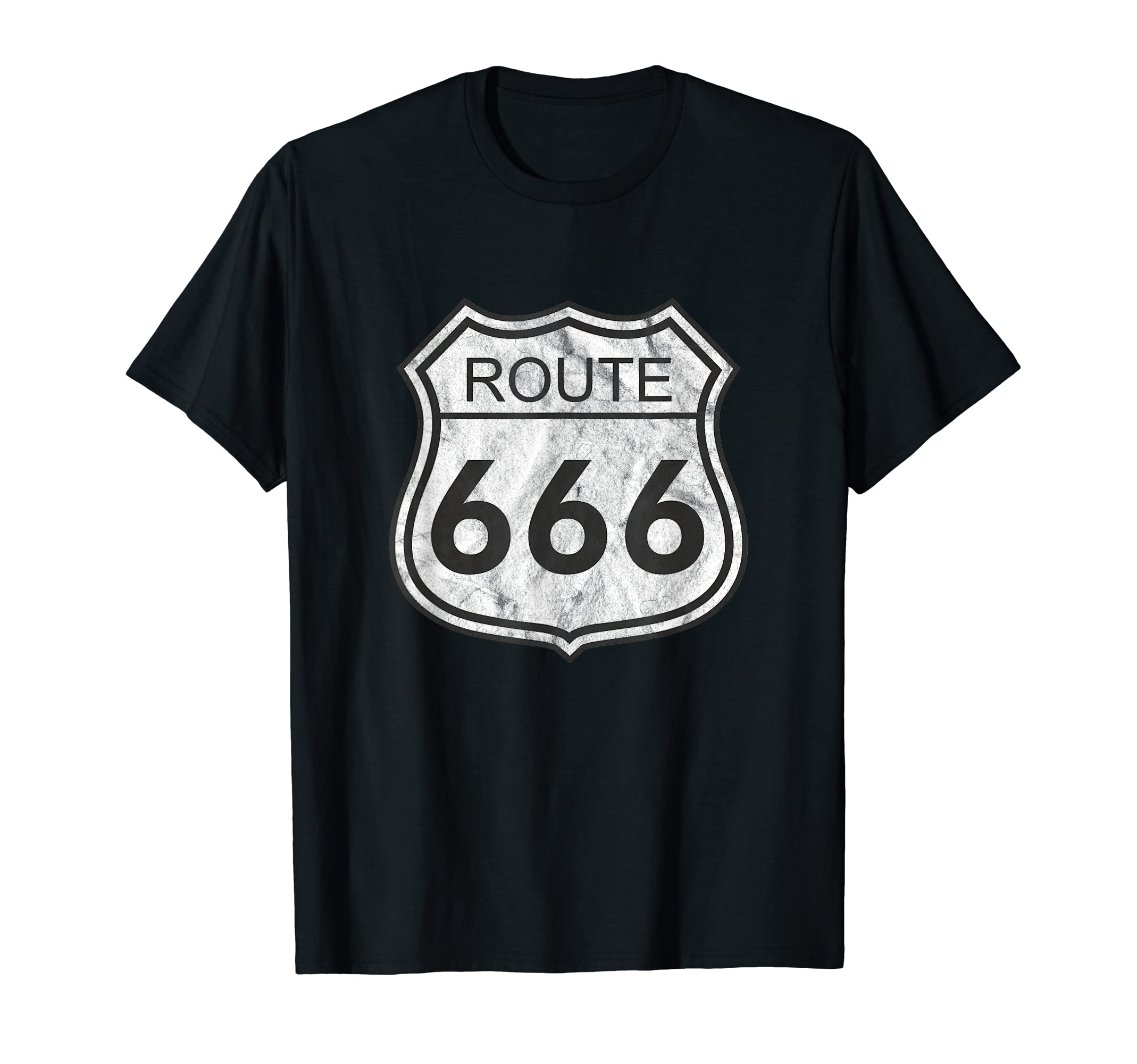 DarkPopArtRoute 666 v4 - Dark Road Sign Parody Humor T-Shirt