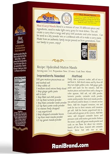 Miniatura 4 de Rani Carne Curry Masala Mezcla de 21 especias, 3.5 oz (100 g)  Todo natural  Vegano  Sin colores  Apto para gluten  Sin OMG  Origen indio