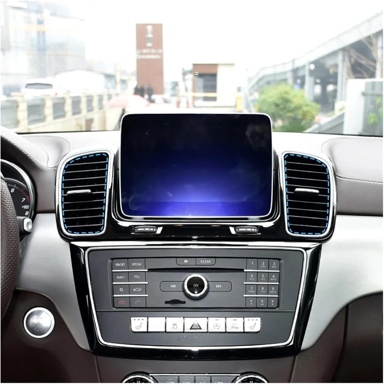 Automotive Air Conditioning Vents Car Central Air Conditioning Vent Grille Complete Assembly Fit for Bennz GLE GLS Class W166 W292 2015-2019 A166830600 Nice-Looking(Central Right)