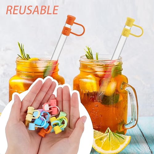 Miniatura 4 de 24 fundas de silicona para popotes, tapas reutilizables para popotes de 0.315 a 0.315 pulgadas, 12 colores