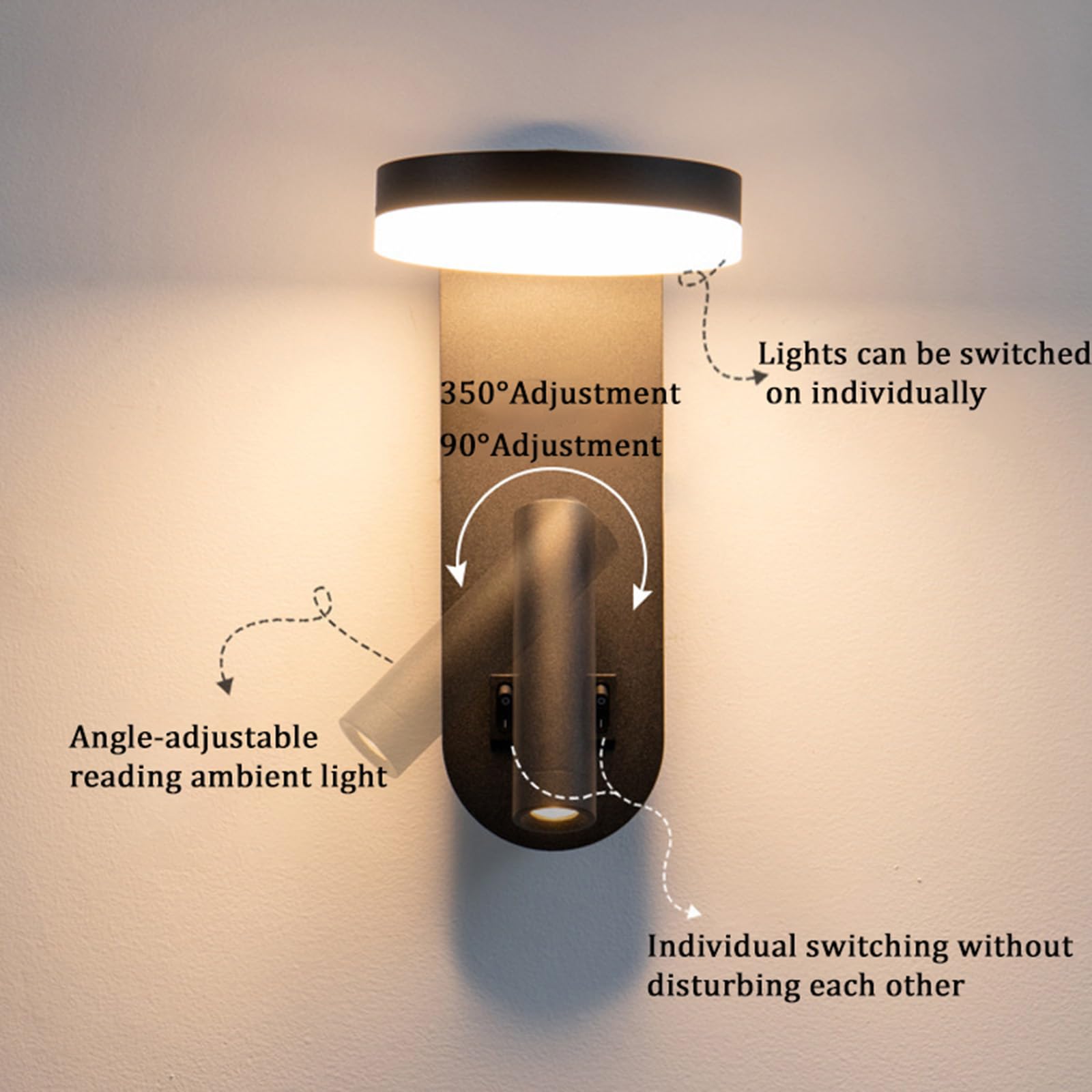 LED Solar Aplique de Pared Exterior Villa Lámpara de Pared con Mando a Distancia IP65 Impermeable Acrílico Iluminación 3000K/6500K para Balcón Patio Jardín Balcón (Luz Cálida,100cm)