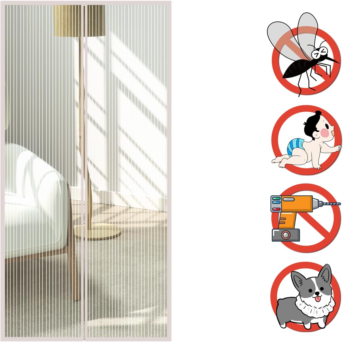 Screen Door Keep Insects Out Mosquito Door Screen,Topto