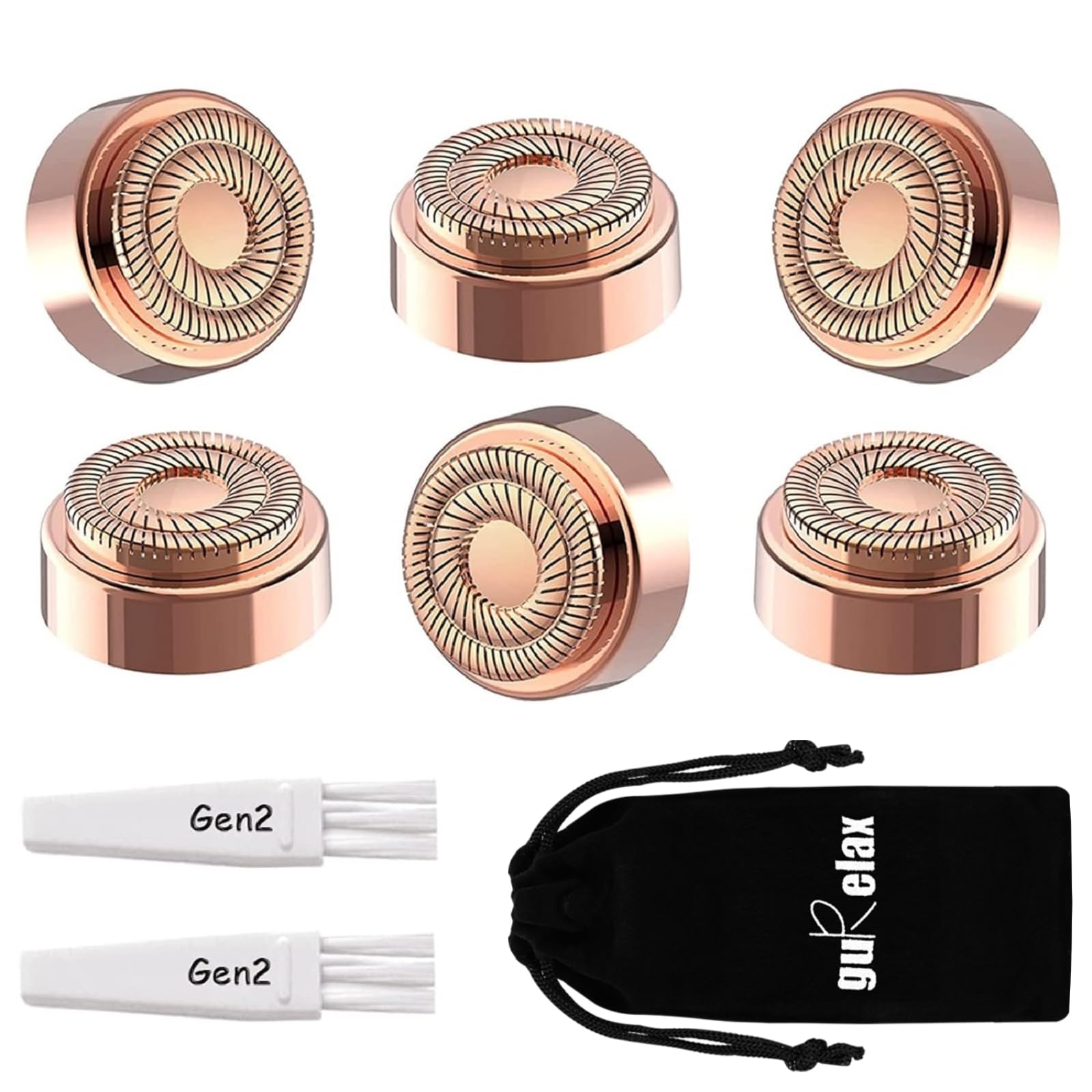 Replacement Heads for Finishing Touch Flawless Gen2, Replacement Blades for Facial Hair Remover Device for Women, 18k Gold Replacement Heads with
