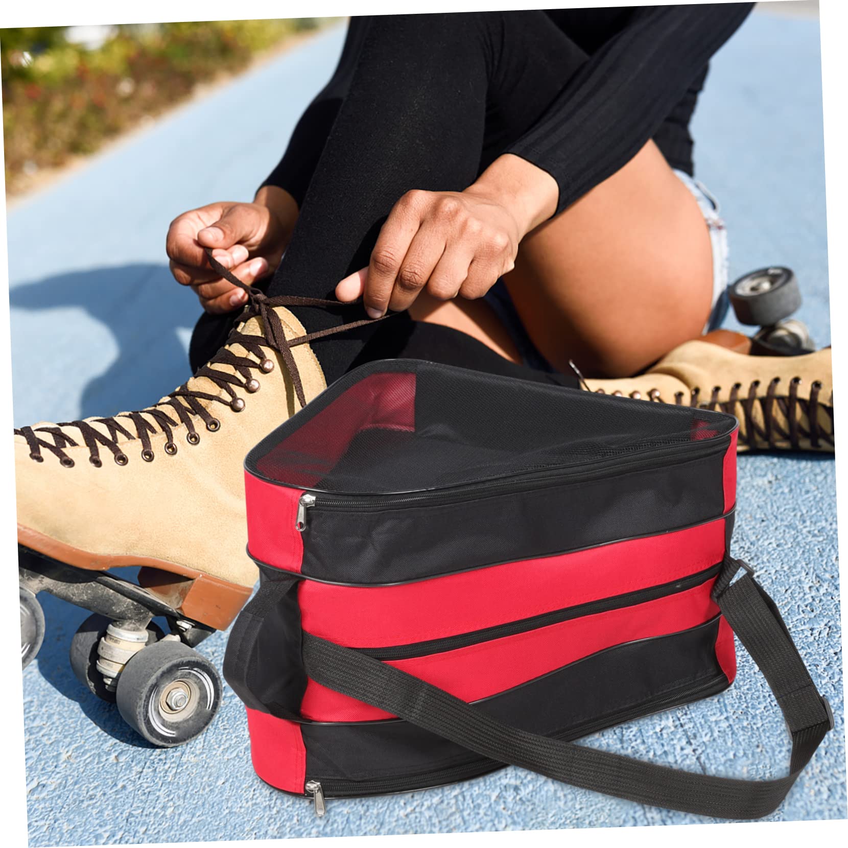 UKCOCO Borsa per Pattini da Ghiaccio, Custodia per Scarpe da Skate Oxford, Chiusura a Cerniera, 2 Pezzi, per Trasporto e Conservazione