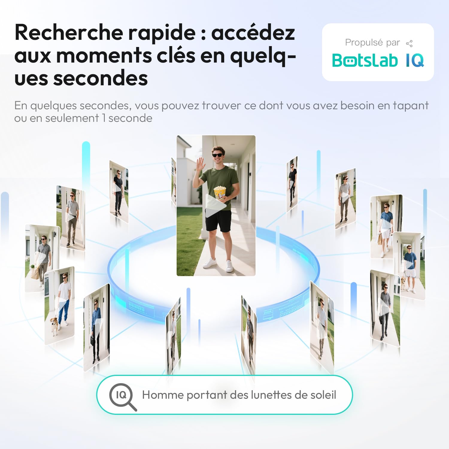 BOTSLAB Sonnette vidéo sans Fil avec caméra Exterieur 2K 3MP, IP66 étanche | Ultra Grand Angle 180°, Nocturne en Couleur, AI Gratuite, Audio Bidirectionnel, Wi-FI 2,4G, Installation Facile