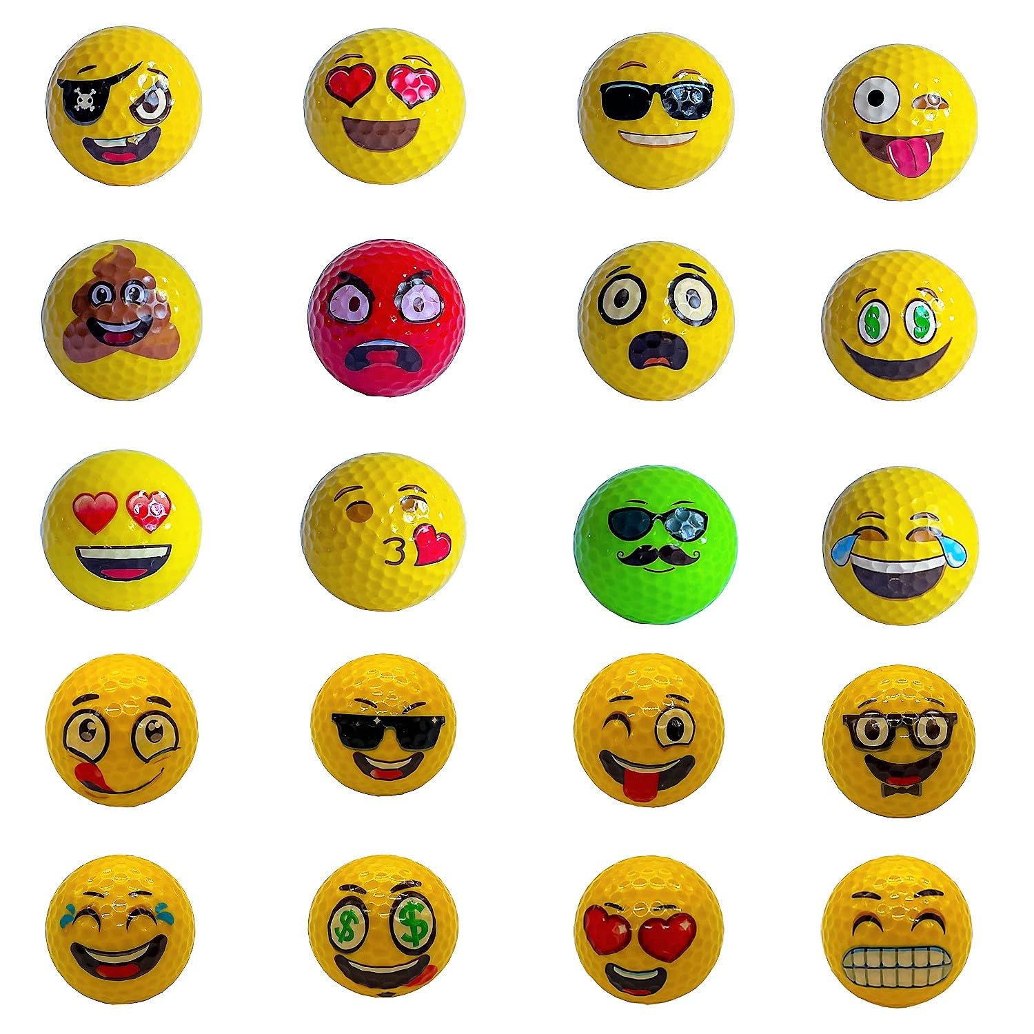 Lightahead USGolfer 12-Pack Emoticon Fun Practice Balls