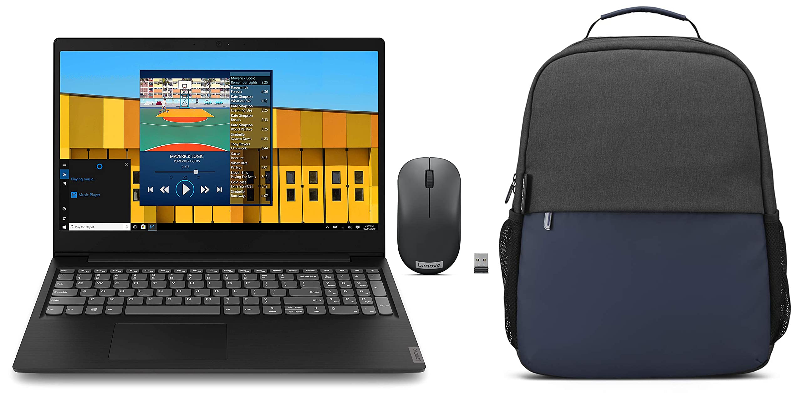 Lenovo Ideapad S145 Intel I5 8th Gen 15.6" FHD Thin & Light Laptop(8GB RAM/1TB HDD/Win10 Home/MSO Home & Student 2019/Black/1.85 Kg) 81MV0096IN + 15.6" Backpack+Wireless Mouse 1K DPI Optical NanoUSB