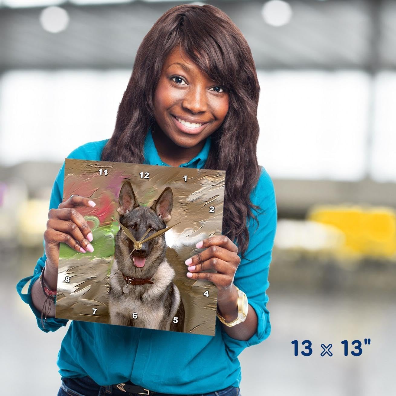 3dRose DPP_3937_2 German Shepherd Wall Clock, 13 by 13-Inch