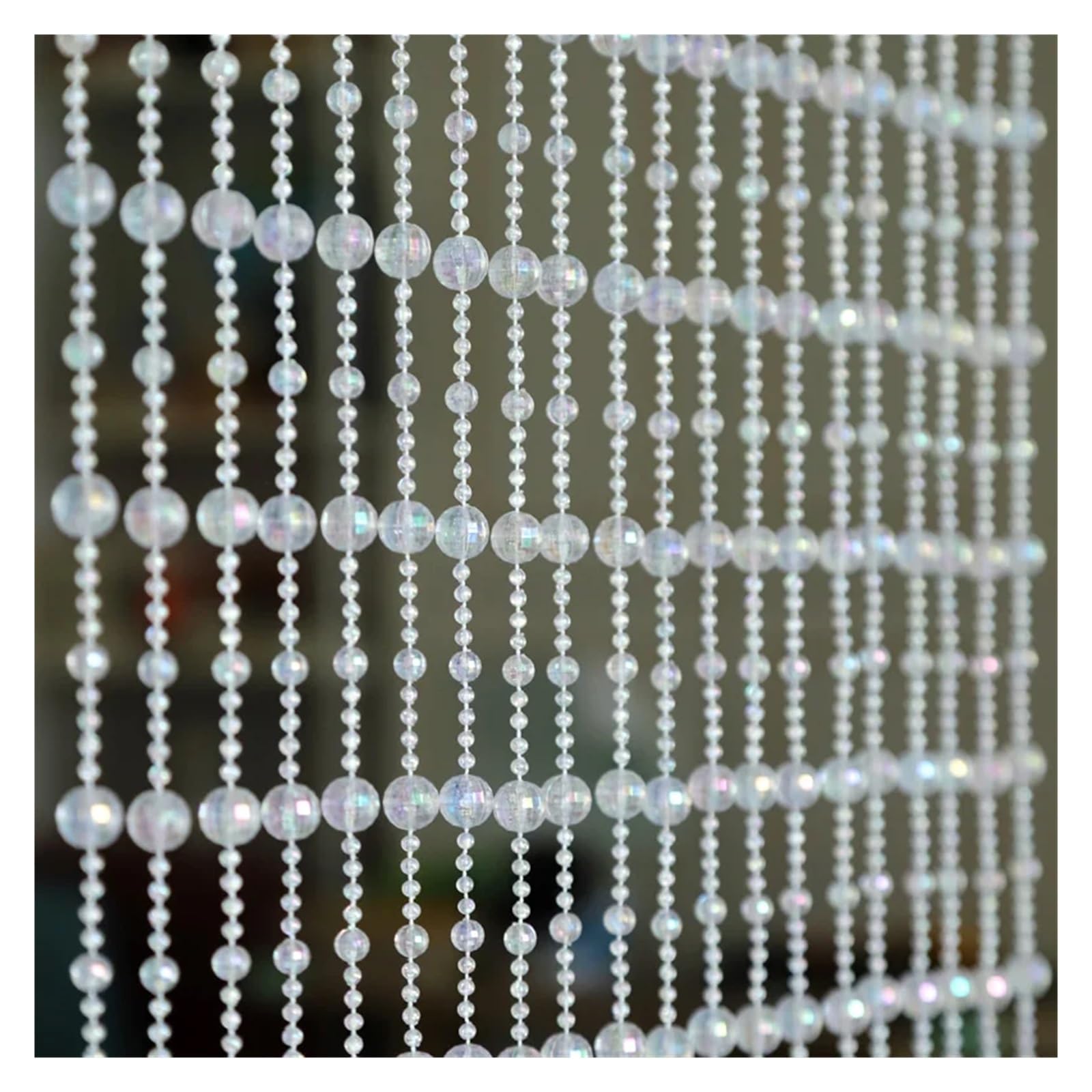 Rideau De Perle Rideau de Porte Transparent à Paillettes, en Perles de Cristal, décoration de Maison, fenêtres, balcons, Bricolage, décoration de fête, Festival(20 String 100cm)