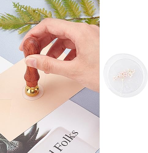 Miniatura 3 de CRASPIRE Sello de cera de sellado de 0.866 pulgadas, cabeza de sello de cera en blanco, cabeza de sello de latón extraíble, mango de madera de pera