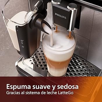 Serie 3200 Cafetera Superautomática - Sistema de Leche LatteGo, 5 Variedades de Café, Pantalla Táctil Intuitiva, Blanco (EP3243/50)3