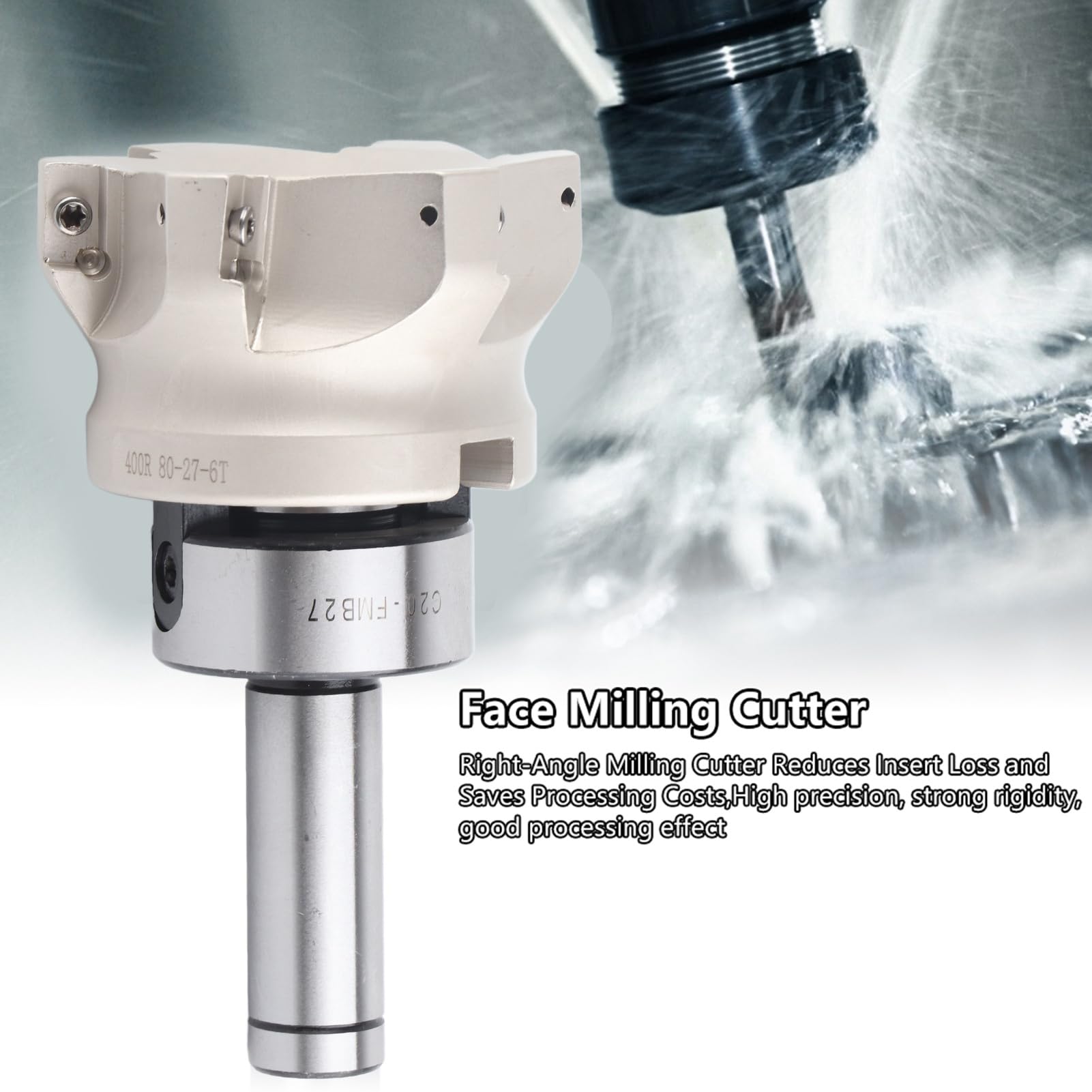 Portapinza C20 FMB27 BAP400R 80 27 6 Fresa per flauto APMT1604 Inserti per fresatura Utensile per fresatura CNC ad alta precisione per la lavorazione dei metalli con 6 o 10 inserti (C20-FMB27+testa