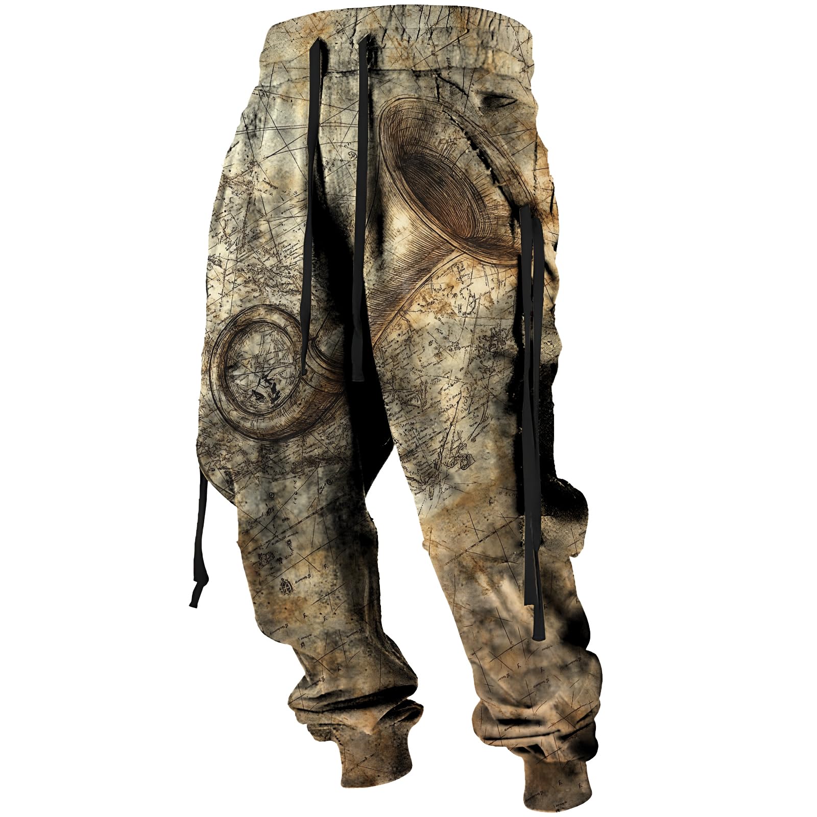 Mens Sweatpants Graphic Vintage Elastic Bottom Drawstring with Pockets Slim Fit Casual Joggers Tapered Pants