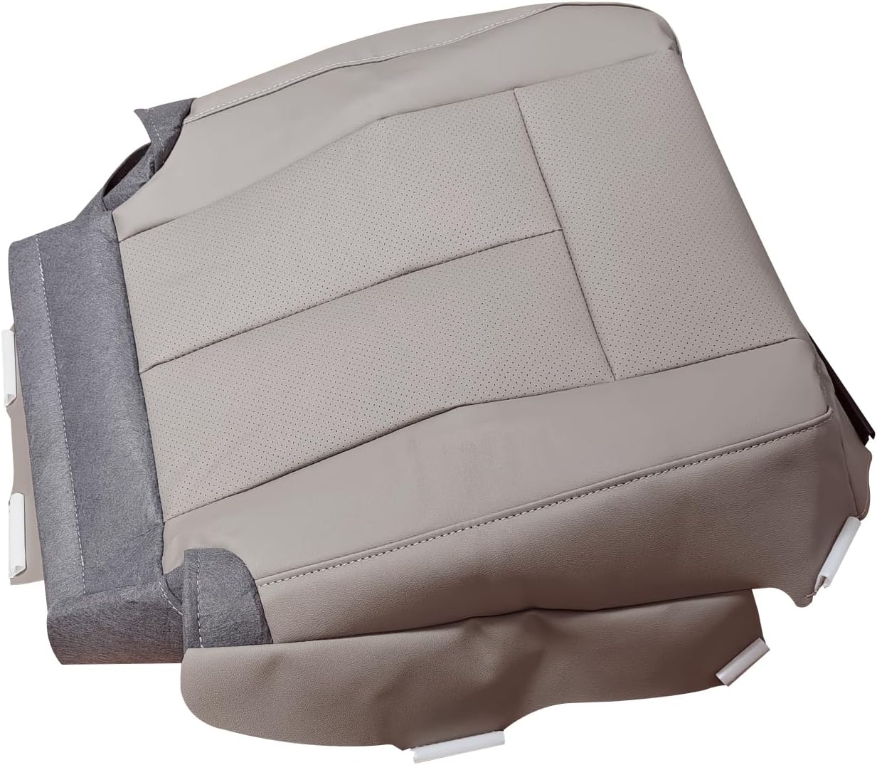 Passenger Side Bottom Seat Cover Replacement Perforated Gray Fits for Ford Expedition 2007-2014 Microfiber Leather