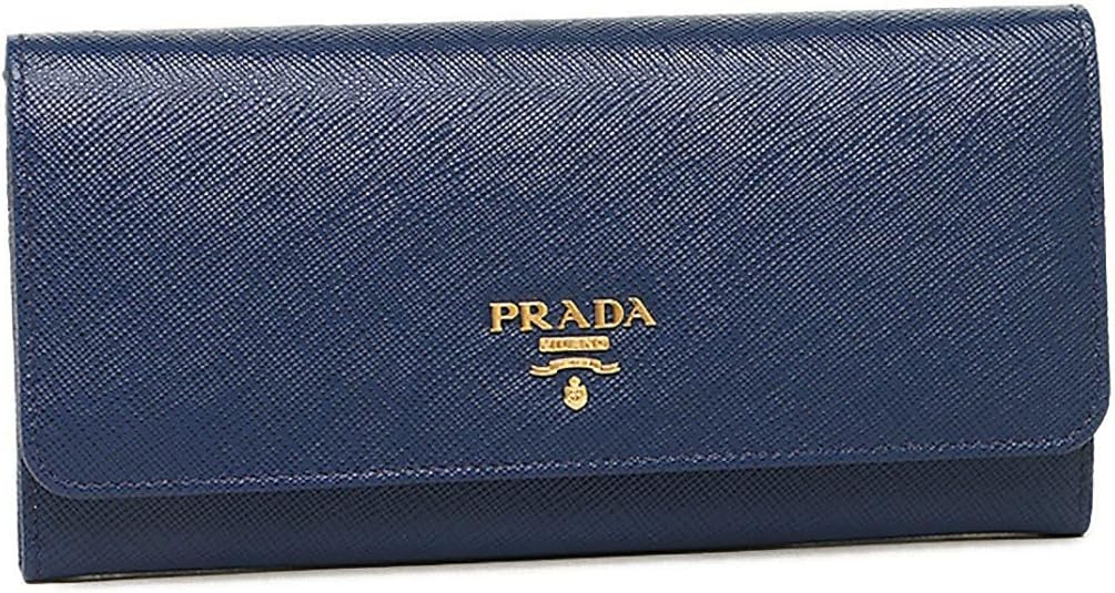 プラダ　PRADA サフィアーノ　2つ折り　長財布　深みネイビー PRADA プラダ サフィアーノ 長財布 二つ折り 青 ネイビー 箱つき
