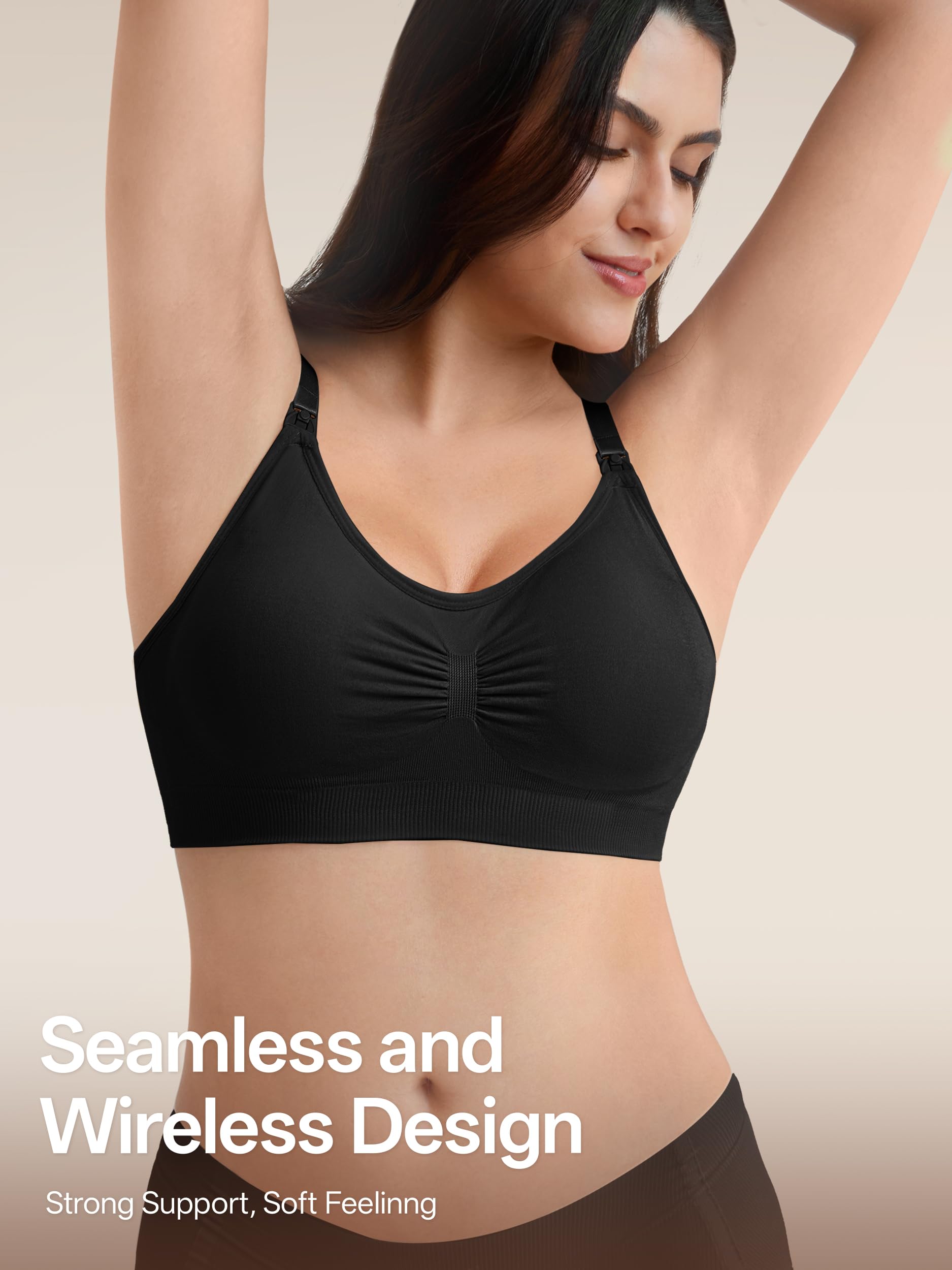 Angelhood Soutien-gorge d'allaitement ultra confortable sans couture pour maternité avec extension de soutien-gorge