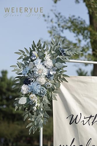 Miniatura 4 de Kit de flores artificiales para arco de boda (paquete de 2) para decoración de arco de boda, despedida de soltera, ceremonia y recepción (borgoña)