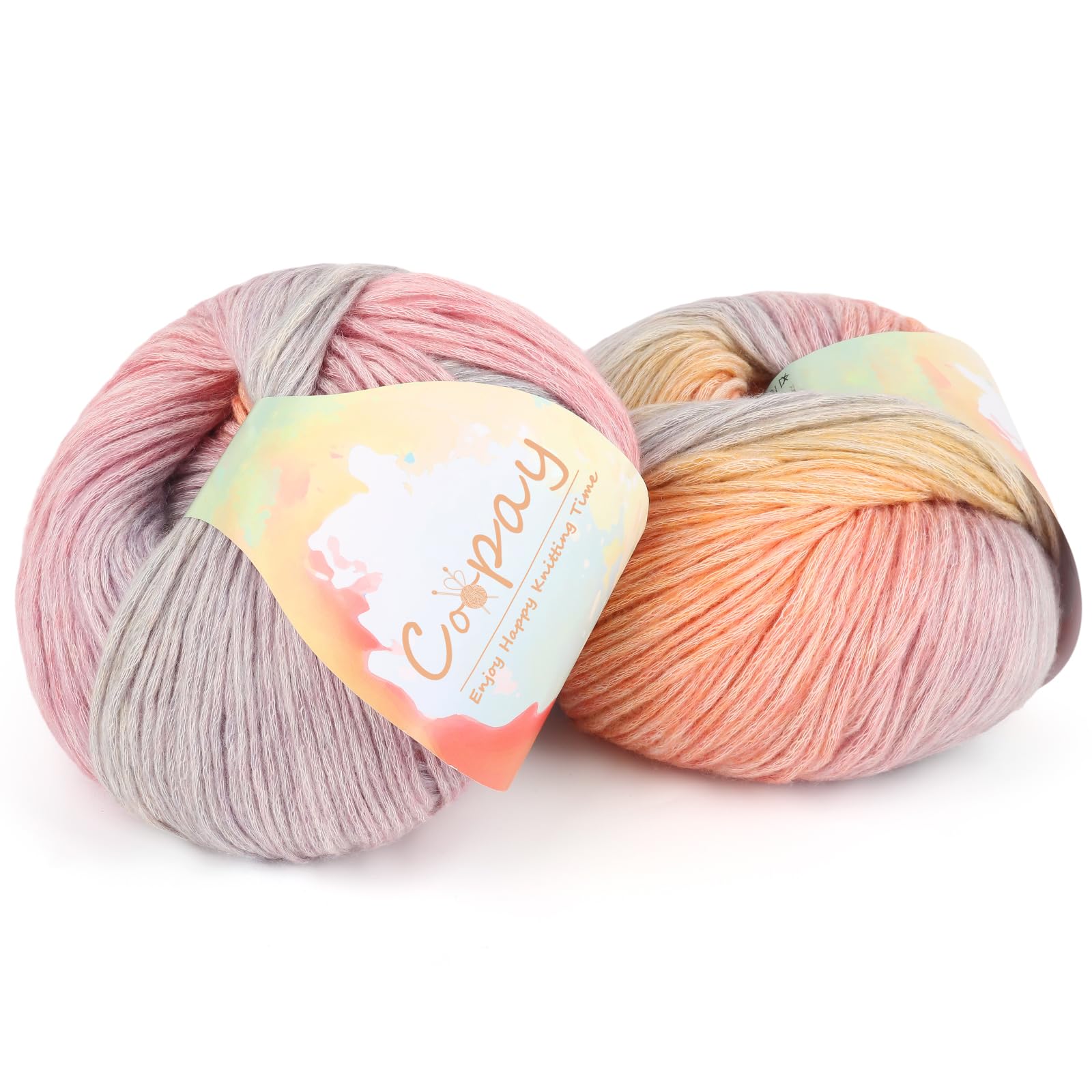 Coopay Yarn for Crocheting &amp; Knitting, Gradient Cake Yarns (Color Dream)